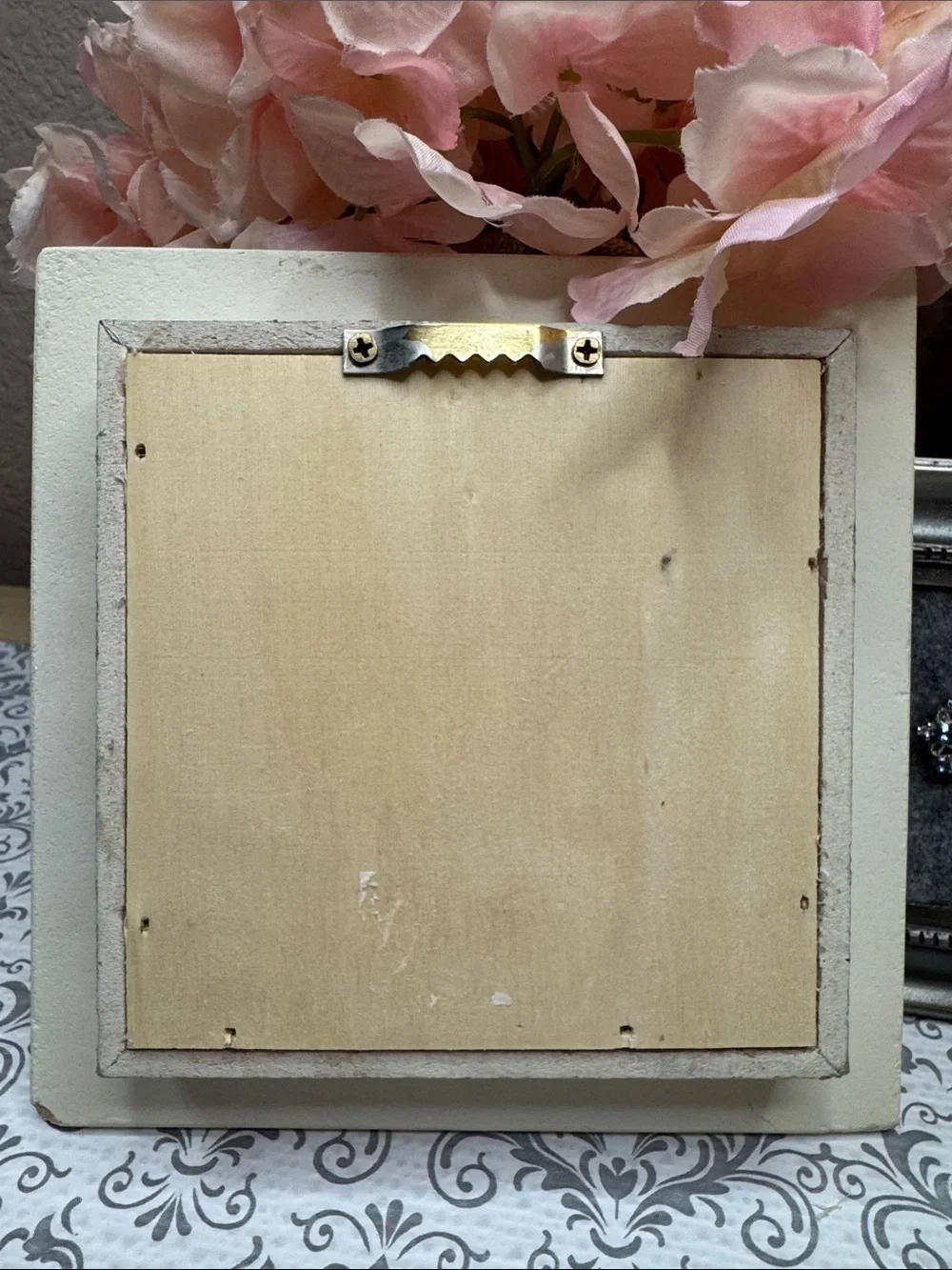 Air Balloon Girl in Basket Shabby Chic Shadow Box Framed Art